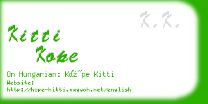 kitti kope business card